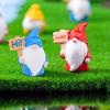 12Pcs Mini Holding Sign Gnome Figurine Tiny Faceless Dwarf Resin
