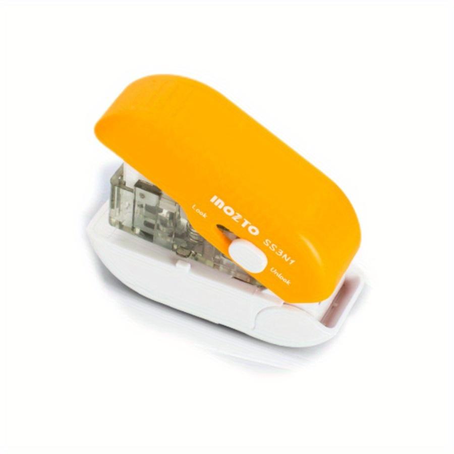 1 шт. Креативный степлер 3-в-1 Мини Портативный Нажимной Экономия усилий Многофункциональный Безигольный степлер Дырокол Открыватель для писем