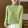 Women Sweater 100% Wool MODERN NEW SAGA Turtleneck Knit Pullover Thick Winter Jumpers Female Knit Tops