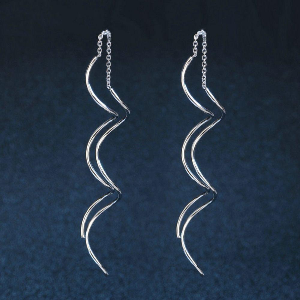 Women Drop/Dangle Fashion Accessories Twisted Long Line Ear Line Ear Studs Jewelry Drop Earrings
