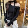 Women's One-Shoulder Halter Neck Slim Fit Sweater