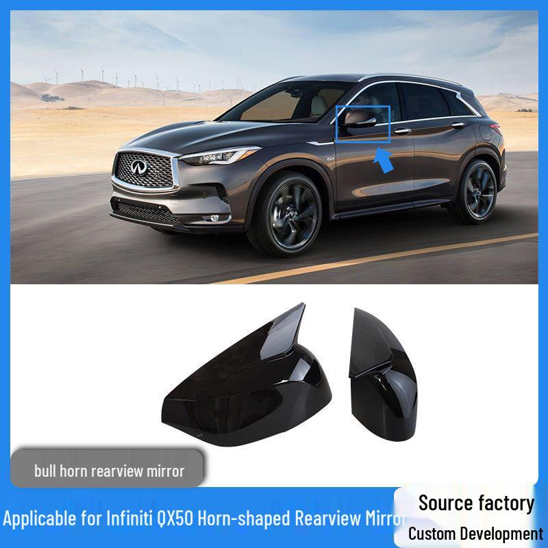 Horn-Shaped Rearview Mirror Covers for Infiniti QX50 2019-2023, QX55 2022-2024