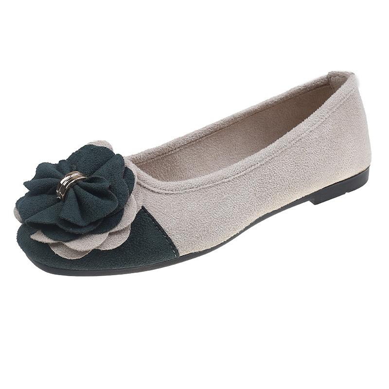 Женские туфли больших размеров с бантом и цветочным принтом, цветными блоками, с квадратным носком, на плоской подошве