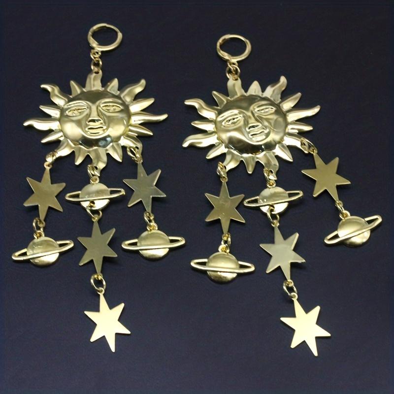 Золотые/серебристые серьги с подвесками в виде солнца, звезды и планеты, элегантный стиль, креативный подарок для женщин и девочек, на каждый день, на каждый день