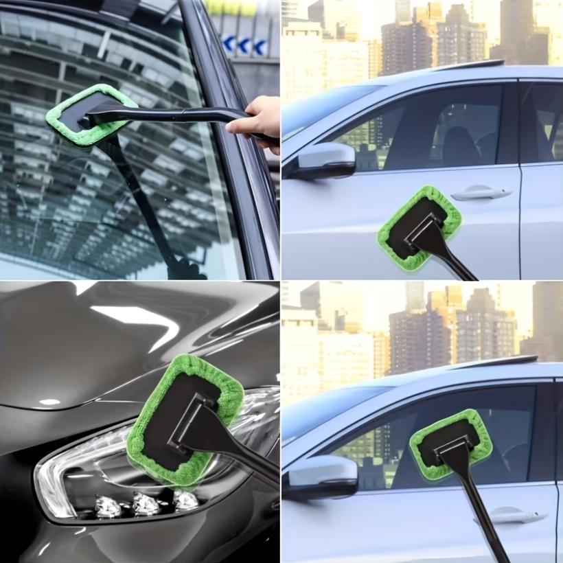 6Pcs, Windshield Cleaning Tools, Car Window Cleaner, Includes 5 Reusable Car Interior Cleaning Pads, Dirty Car Cleaning Brush
