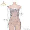 Handmade White Net Sew-on Crystal Beads Patches Rhinestones Applique in Flower Shape Dress Clothes Accessory-DRA-641