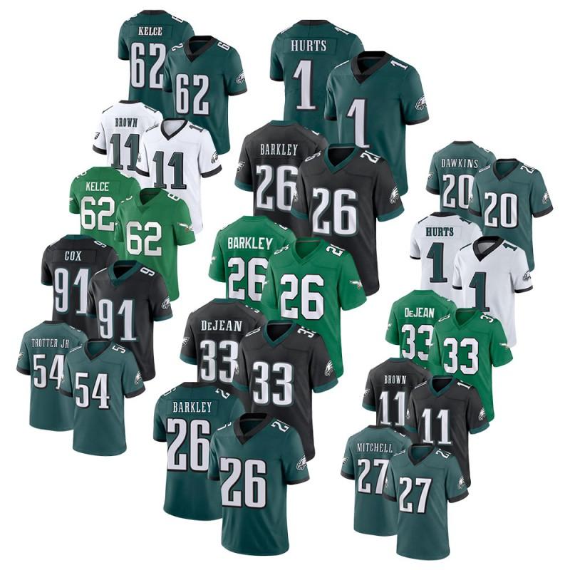 Philadelphia Eagles Jersey Jalen Hurts Saquon Barkley NFL Football Stitched Sports Shirt Men S-XXXL