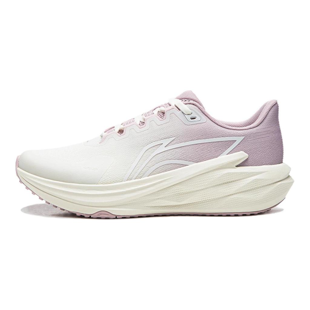 Li Ning Амортизирующие износостойкие низкие повседневные кроссовки для бега Женские Бело-розовые ARBW010-2
