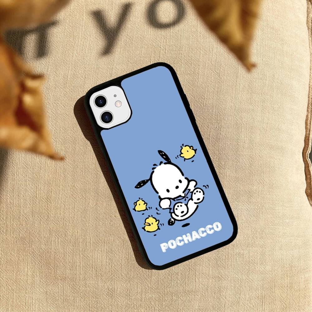Милый чехол для телефона P-Pochacco для iPhone 17 Pro 16 Plus 16 Pro Max 15 14 13 12 11 Задняя крышка из ПК+ТПУ