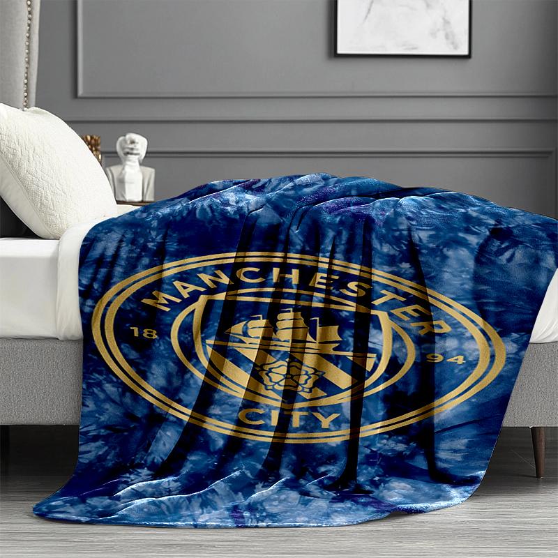 Manchester City FC Print Blanket - Soft & Comfortable, for Bedroom, Travel, Sofa, Home Decoration - Birthday Christmas Gift for Friend