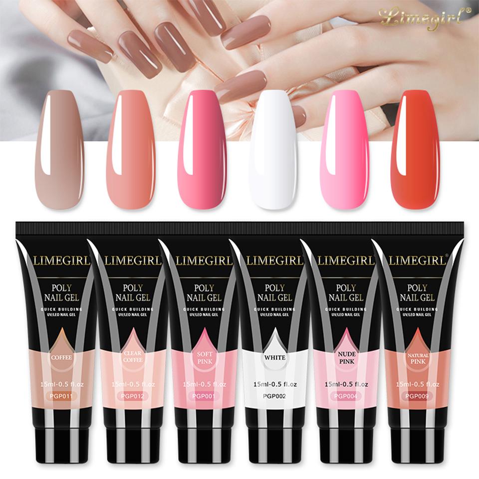 Набор гелей для ногтей, 6 Вт, светодиодная лампа для маникюрного набора, набор для быстрого наращивания ногтей, гель-акриловые строительные полигели, набор инструментов для дизайна ногтей, набор инструментов