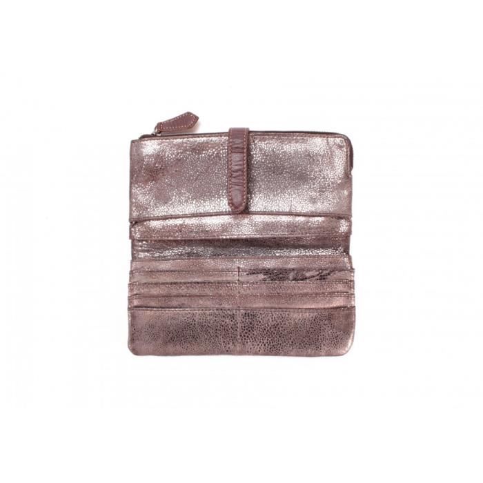 Portefeuille - Le Temps des Cerises - Sana PM3 Gun - Cuir de vachette - Souple - Zippée