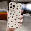 Black Bow Pattern Phone Case For iPhone 16 15 14 11 Pro Max 12 13 Mini XS XR X 8 7 16 Plus Shockproof Soft Silicone Bumper Cover