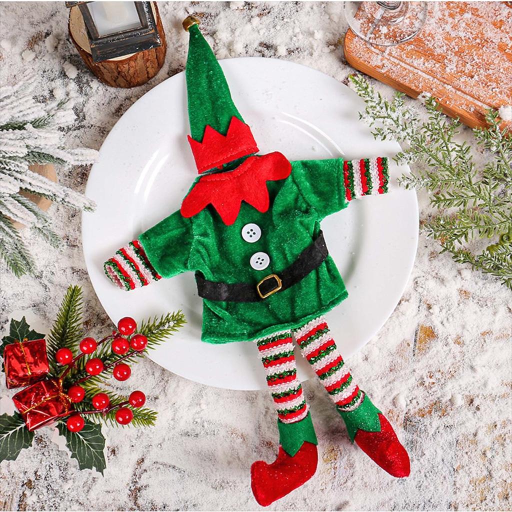 Рождественская одежда, винная бутылка, крышка, украшения, рождественские милые красные винные крышки, атмосфера стола, макет, реквизит