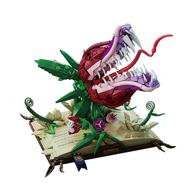 Piranha Magic Book Building Block Set, Challenging Assembly Flower Model, Educational Toy Gift for Kids, Multicolor