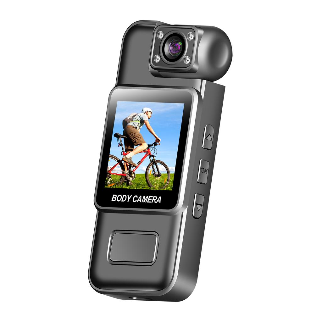 1080P Wearable Camera with O and Video Recording Clip-on Camera Camcorder 180 Degrees  Rotatable Lens