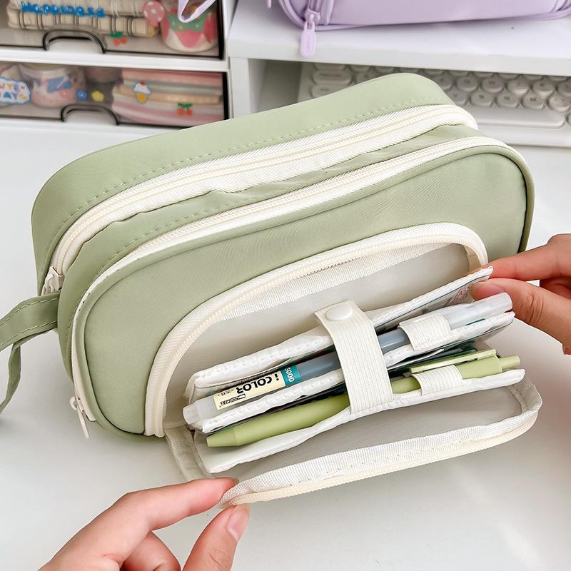 Пенал большой емкости для начальной школы, средней школы, для девочек, складной пенал для канцелярских принадлежностей, для мальчиков