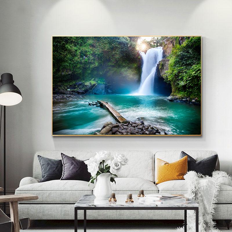 Landscape Natural Waterfall Scenery Canvas Painting Posters and Prints Wall Art Pictures Modular Living Room Home Decor No Frame