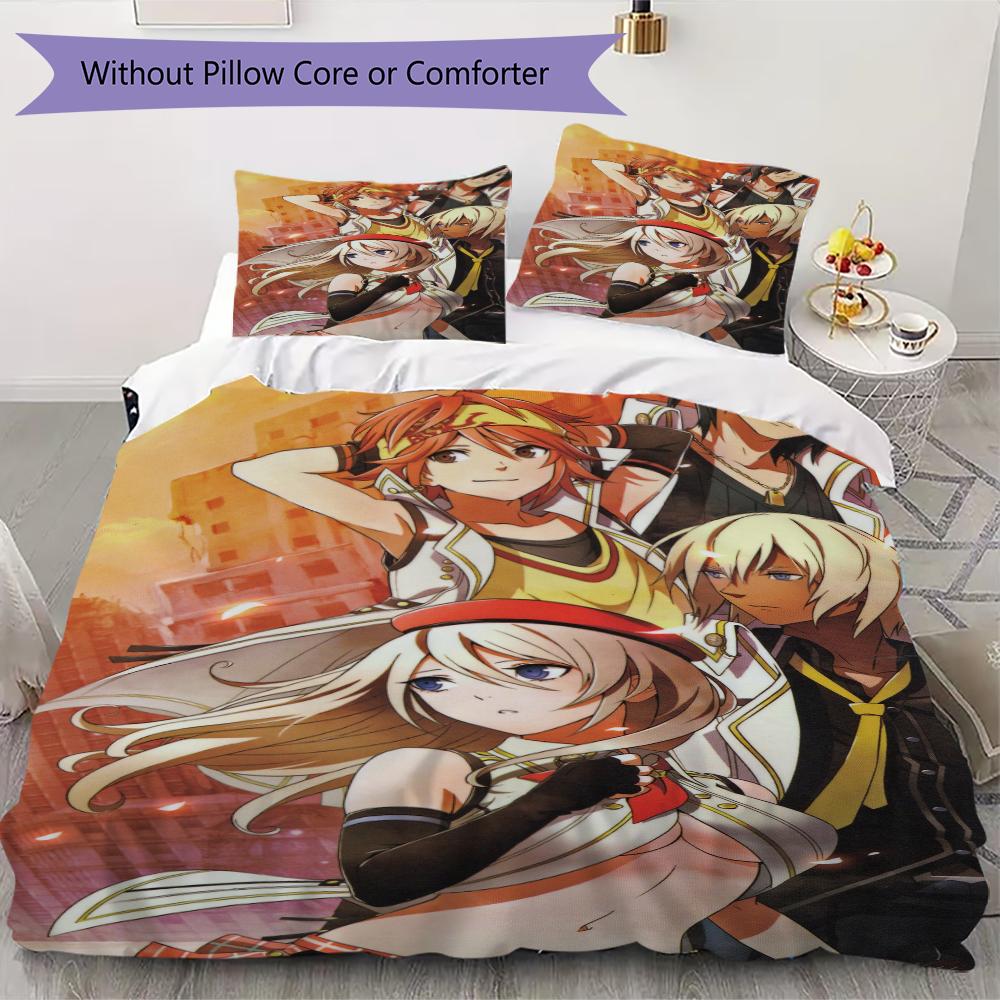 God Eater Pattern Bedding uilt Set uilt Cover Pillowcase Home Decoration Birthday Gift (1 * duvet cover + 2 * pillowcase without core)