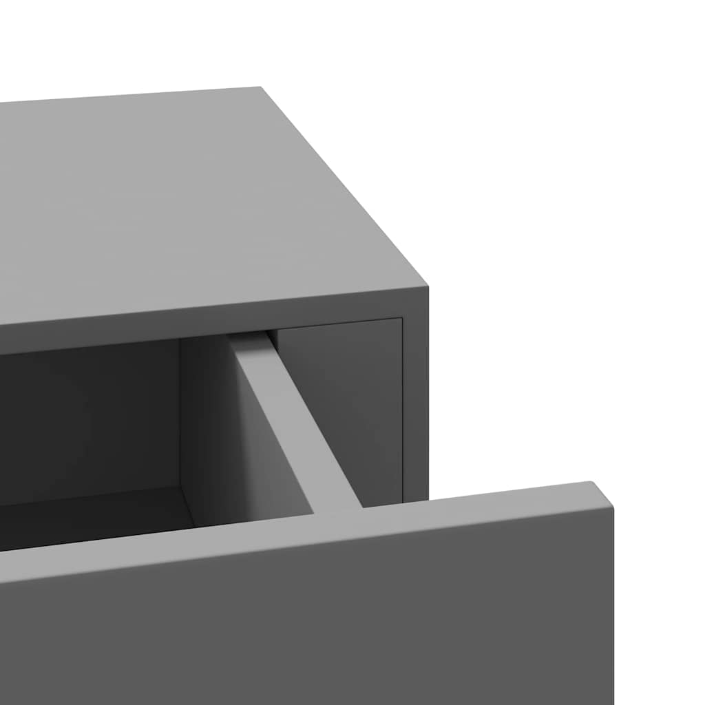 Wall mounted drawer shelves 2 pcs gray 60 x 23.5 x 10 cm MDF