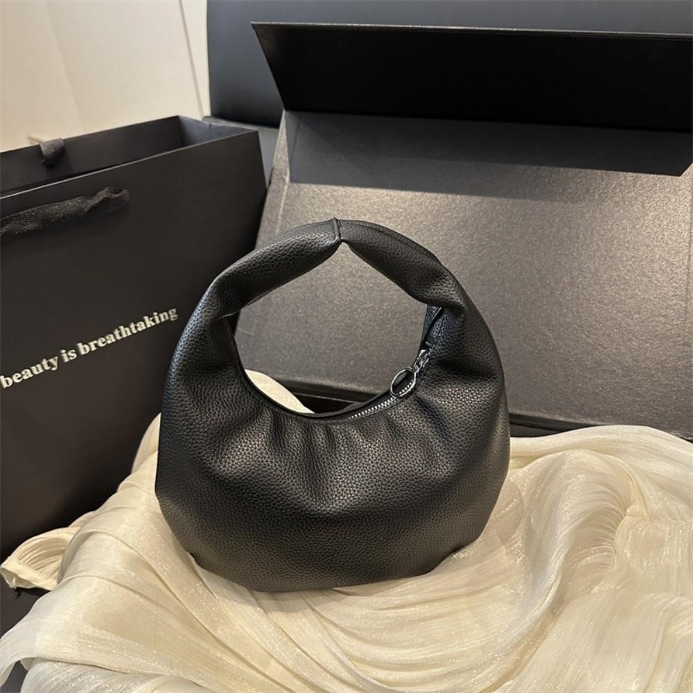 Casual Solid Color Clutch Bags Pu Leather Small Tote Bag Women Commute Handbags Party