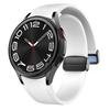 For Samsung Galaxy Watch 6 Magnetic Black Buckle Leather Silicone Watch Band