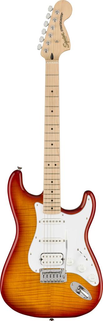 Squier by Fender Affinity FMT HSS Electric Maple White Sienna with Soft Case Series™ Stratocaster® Guitar, Fingerboard, Pickguard, Sunburst,