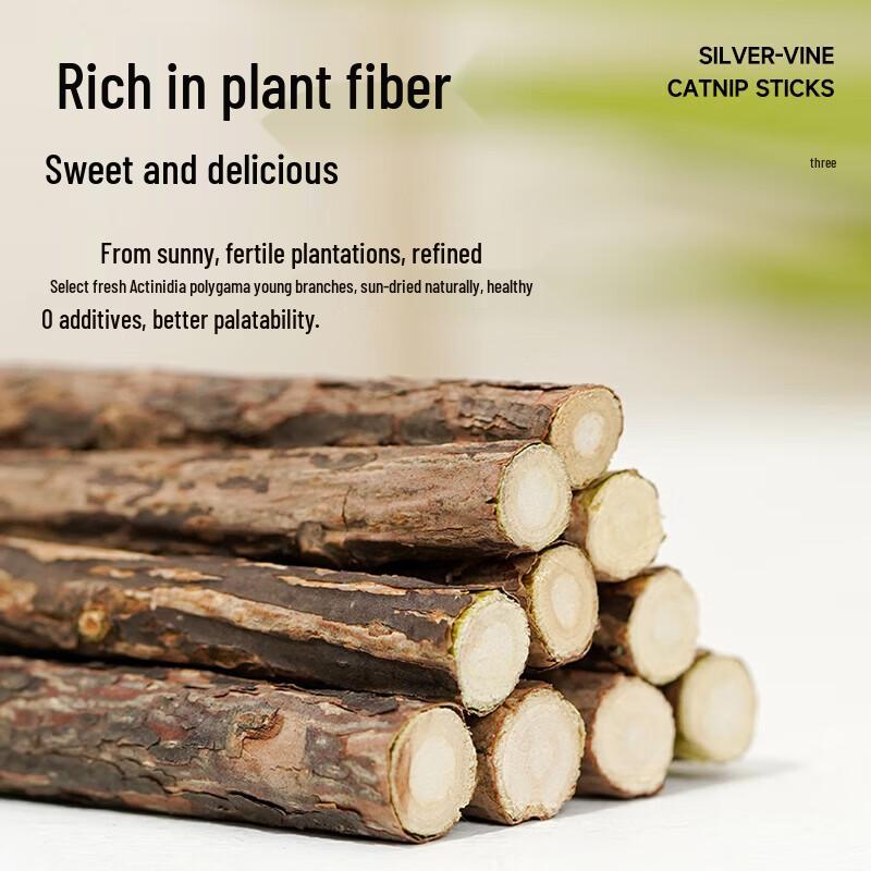 JiHang Catnip and Silvervine Dental Chew Sticks for Cats