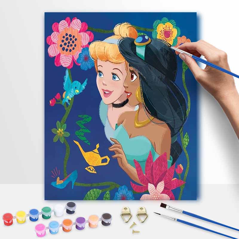 Disney Принцесса Жасмин Золушка Набор для рисования маслом ручной работы Настенное украшение Классический стиль Домашний декор Арт DIY Набор для рисования Подарочный набор