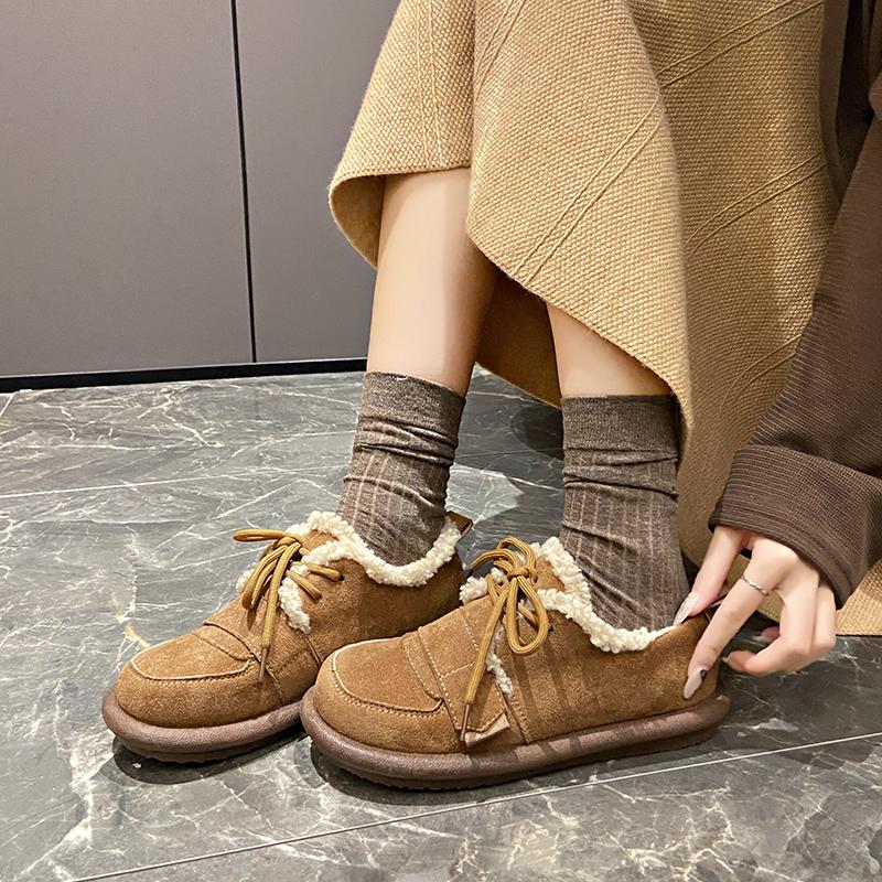 CRLAYDK 2024 зимние женские мокасины без застежек, теплые мокасины с меховой подкладкой, повседневные модные удобные туфли на плоской подошве для дома и отдыха