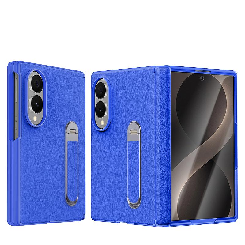 360 Metal Bracket Holder Leather Case for Samsung Galaxy Z Fold 8 Wide 5G Screen Protector Film Magnetic Hinge Protection Cover