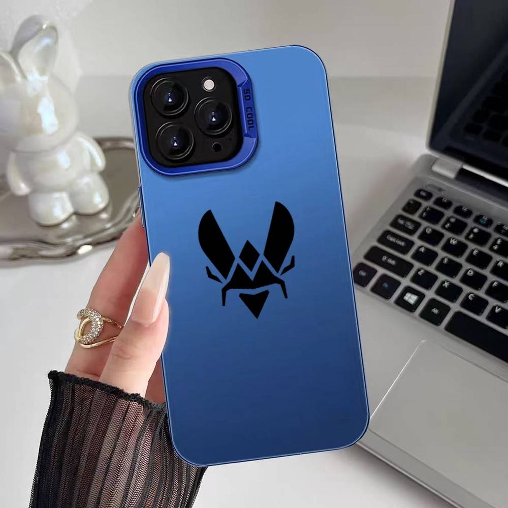 Чехол для телефона с логотипом команды CS2 Vitality для iPhone 16 15 14 13 12 11 Plus Pro Max, разноцветный, лазерный Aurora, противоударный, Funda Cover