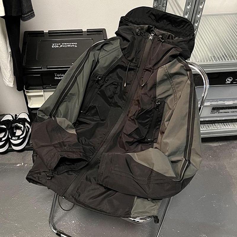 Уличная куртка Techwear Женская ветровка Винтажный анорак Harajuku Oversize на молнии с капюшоном в корейском стиле Отзывы