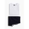 H M Regular Fit pajaMas Navy Blue wHite