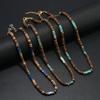 Retro Necklace Creative Trendy Neck Jewelry Made From Brown Coconut Shell Wood Beads And Natural Stone Pendant