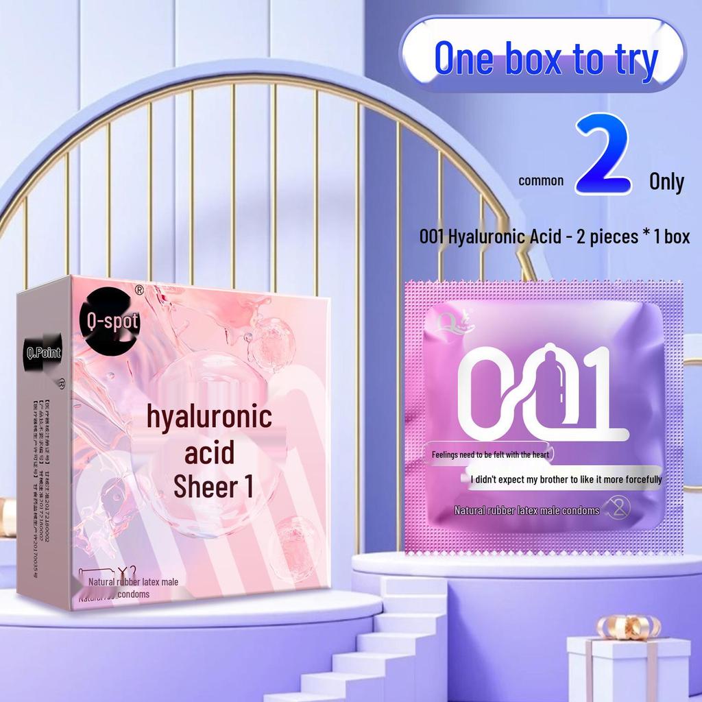 Q-Point Ultra-Thin 001 Long-Lasting Pleasure Delay Condoms with Hyaluronic Acid