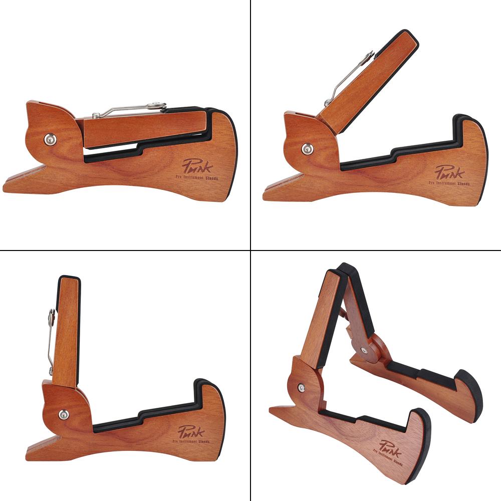 Универсальный складной держатель подставки для гитары из массива красного дерева, кронштейн для струнных инструментов, милый кролик