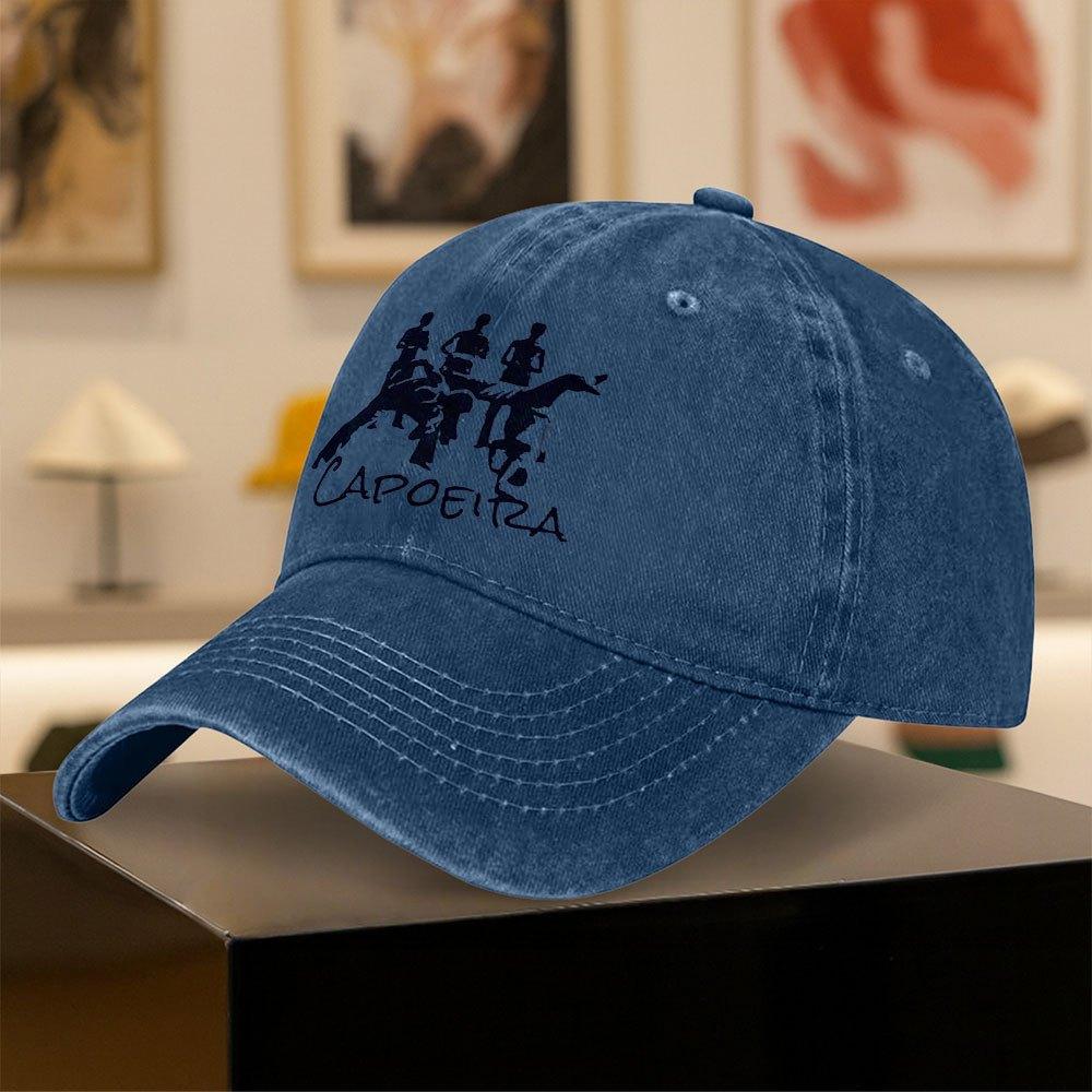 Vintage Capoeira Action Pattern Baseball Cap for Unisex and Women Stylish Solid Color Hat Perfect Everyday Accessory Gift