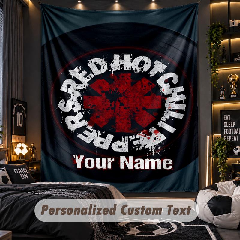 TapestryRed Hot Chili Peppers Custom Name Text Personalized Wall Hanging Tapestry Home Wall Decor
