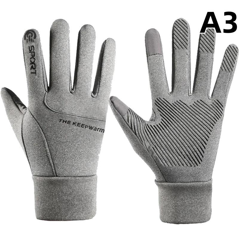 Осень Зима Уличные Велосипедные Перчатки Тренажерный Зал Фитнес Спорт Бег Теплые Сенсорные Нескользящие Перчатки Мотоциклетные Перчатки Мужские Черные