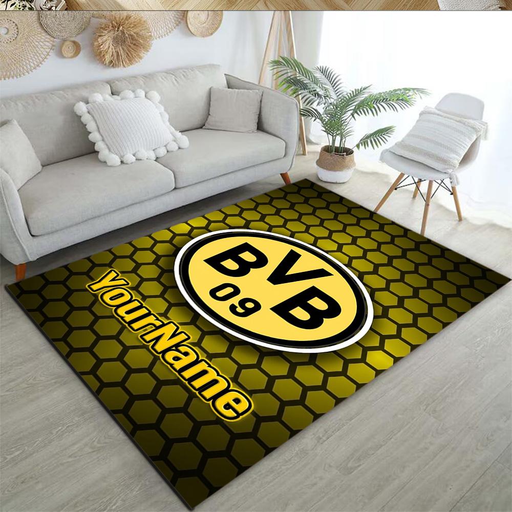 Borussia Dortmund Personalized Name Floor Mat Suitable for Playrooms Living Rooms Hallway Kitchen Antislip Carpet Anime Office Decor