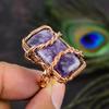 Natural Lepidolite Gemstone Handmade Copper Wire Wrap Gift Ring Size 6 N1U72
