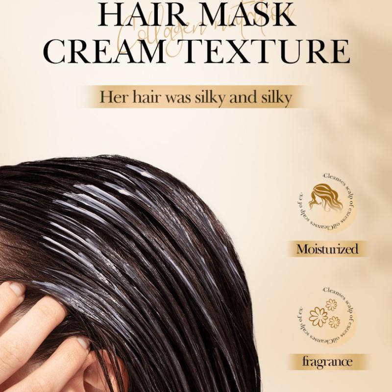 Маска для разглаживания волос Collagen Smooth Hair Mask 500 мл SADOER Питательный пушистый кондиционер