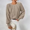 Женский однотонный свитер с круглым вырезом и длинными рукавами, однотонный повседневный свитер