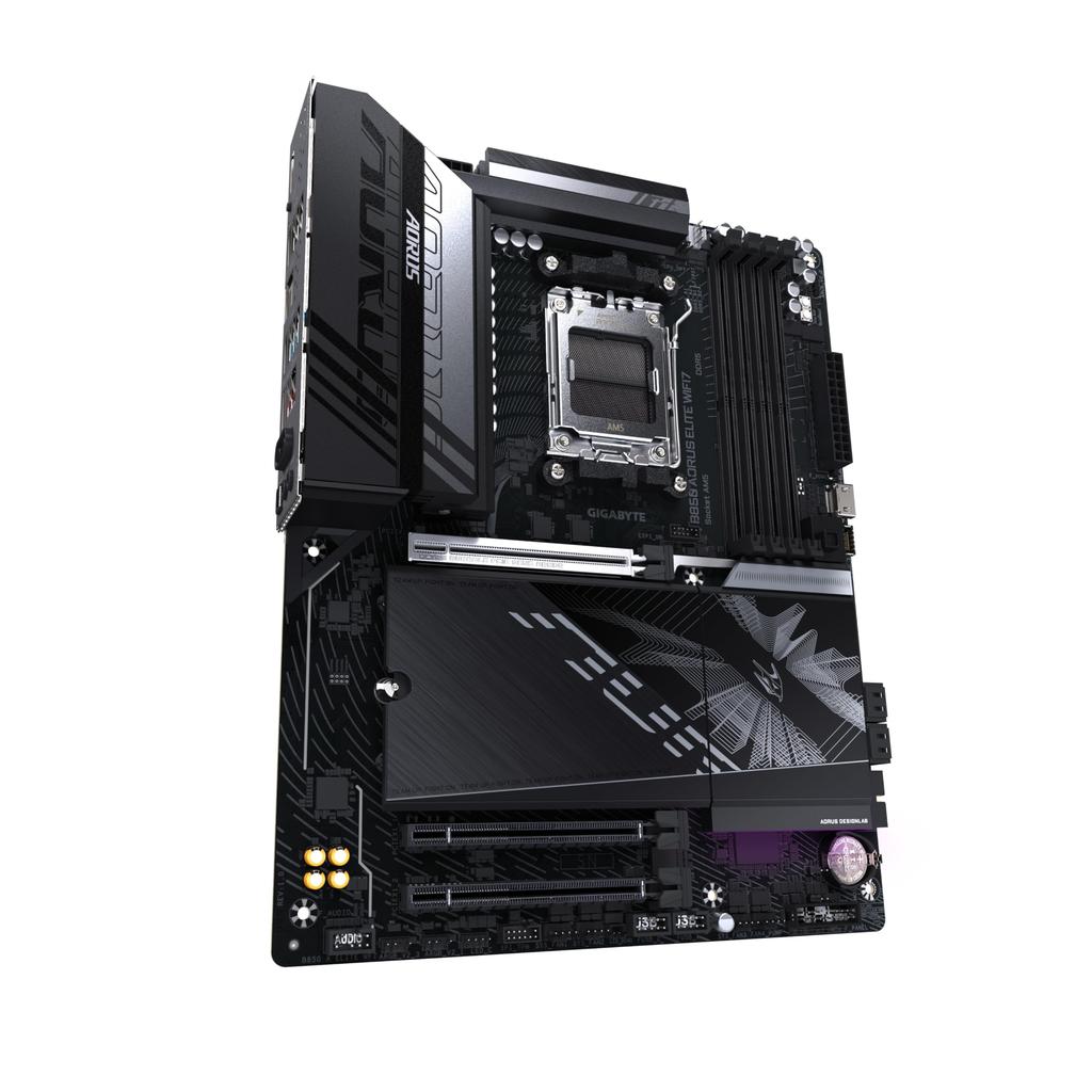 Материнская плата GIGABYTE B850 AORUS ELITE WIFI7 - Процессор AMD Ryzen серии 9000, Цифровой VRM 14+2+2 фазы, DDR5 8200 МГц (ОС), 1xPCIe 5.0 + 2xPCIe 4.0 M.2,