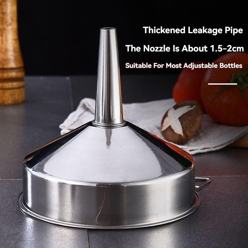 Big Stainless Steel Funnels Kitchen Oil Liquid Metal Hopper with Detachable Filter Wide Mouth Funnel for Canning Kitchen Gadgets