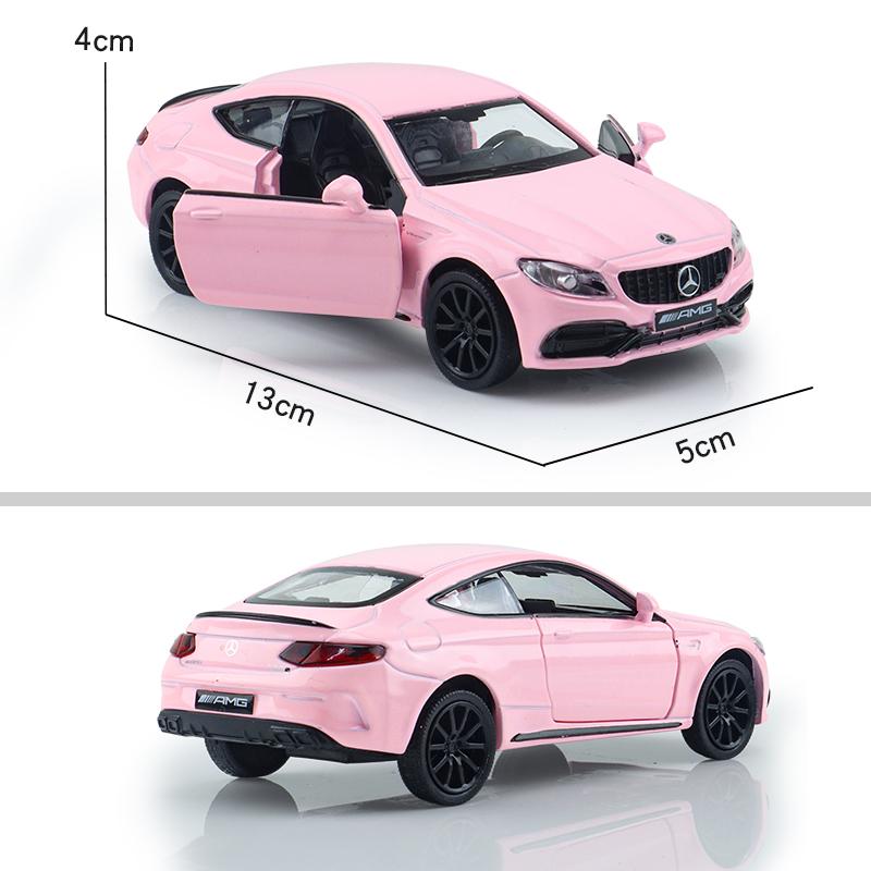 Подарки для девочек серии розового цвета Volkswagen Beetle Bentley McLaren Lamborghini Maserati Benz AMG Nissan GTR Литые игрушечные машинки 1:36 Модель из сплава