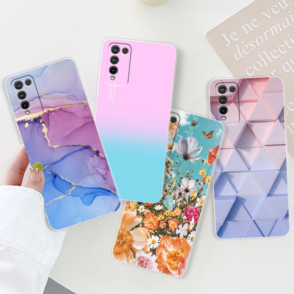 For Honor 10X Lite Case Cover DNN-LX9 Honor10X Lite 10 X Lite Chic Girl Marble Silicone Clear Phone Case For Honor 10X Lite Cute
