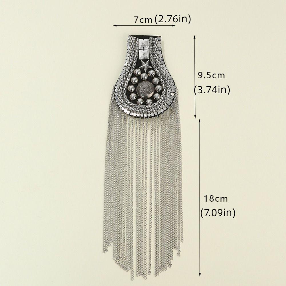 Breastpin Club Tassel Chain Epaulette Cool Jacket Vintage Brooch Stage Performance