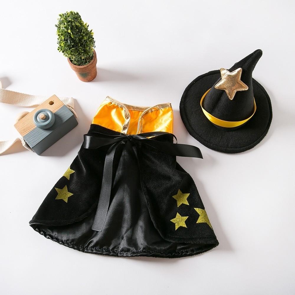 Stand-collar Halloween Pet Costume Star Small Dog Knight Cape Funny Cat Cosplay Cloak  Party